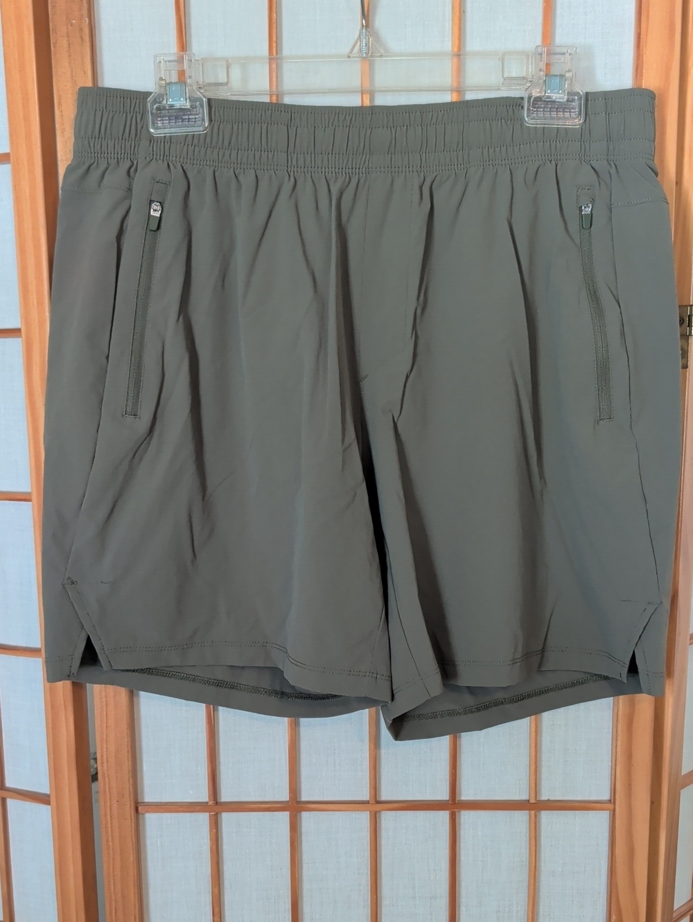 all in motion Men's Athletic Elastic-Waist Shorts - Olive